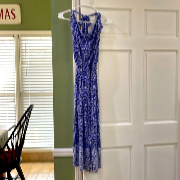 Dana Buchman Dresses & Skirts - DANA BUCHMAN Halter Maxi Dress S Blue White.  95% rayon 5% spandex